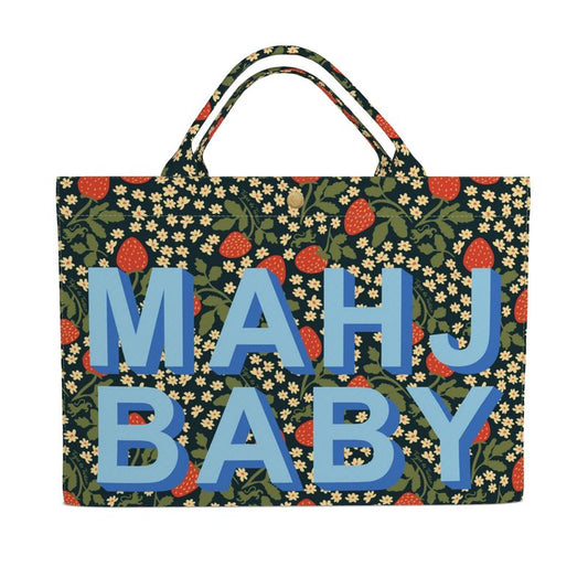 Jumbo Slouchy Denim Tote, MAHJ BABY STRAWBERRY