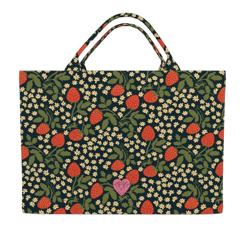 Jumbo Slouchy Denim Tote, MAHJ BABY STRAWBERRY