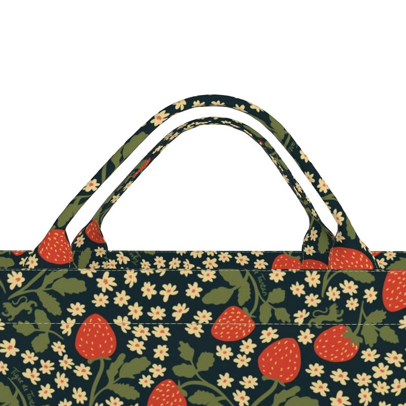 Jumbo Slouchy Denim Tote, STRAWBERRY