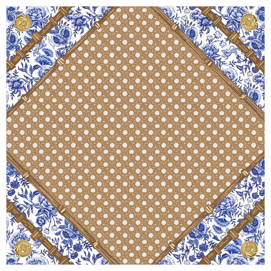 Travel Mat / Rack Roll, Chinoiserie Bleu