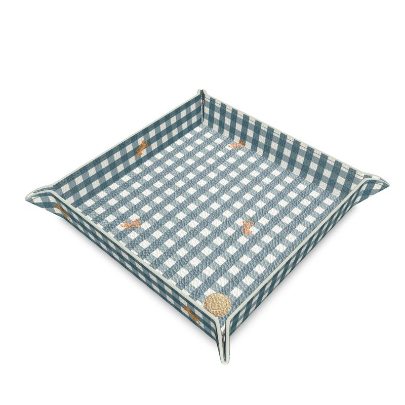 Leather Snap Tray, CRITTER PLAID LARGE