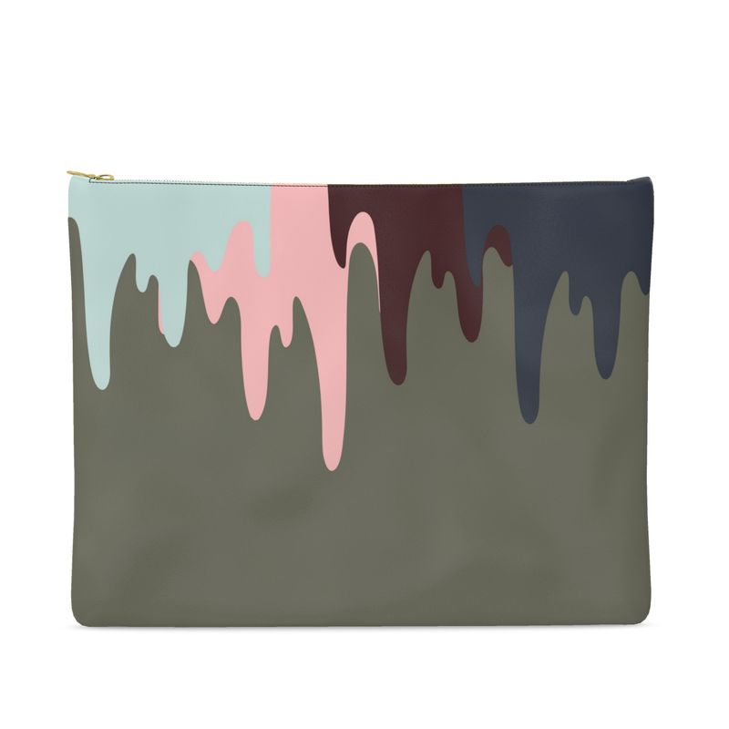 FAIT Á MAIN x TDT Leather Pouches, DRAB DRIP