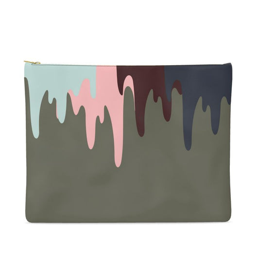 FAIT Á MAIN x TDT Leather Pouches, DRAB DRIP