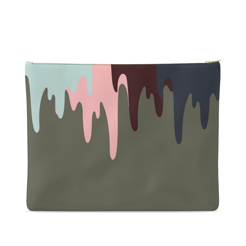 FAIT Á MAIN x TDT Leather Pouches, DRAB DRIP