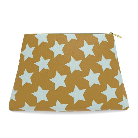 FAIT Á MAIN x TDT Roomy Leather Clutch, OLIVE STAR