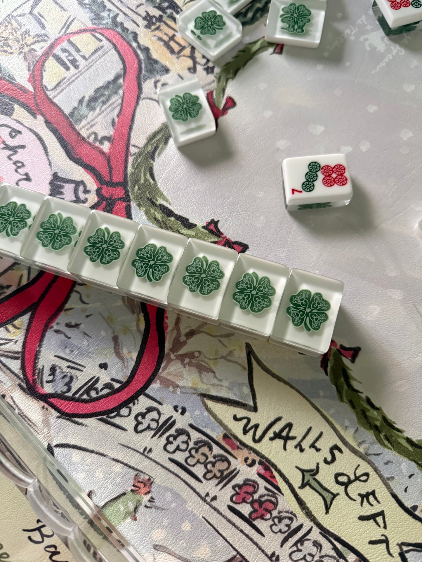 House Clovers: Classic American Mahjong Tile Set with Signature Clover Logo