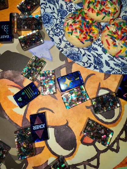 Mahj Pit confetti mahjong tiles — translucent acrylic, iridescent finish — view 9 of 24