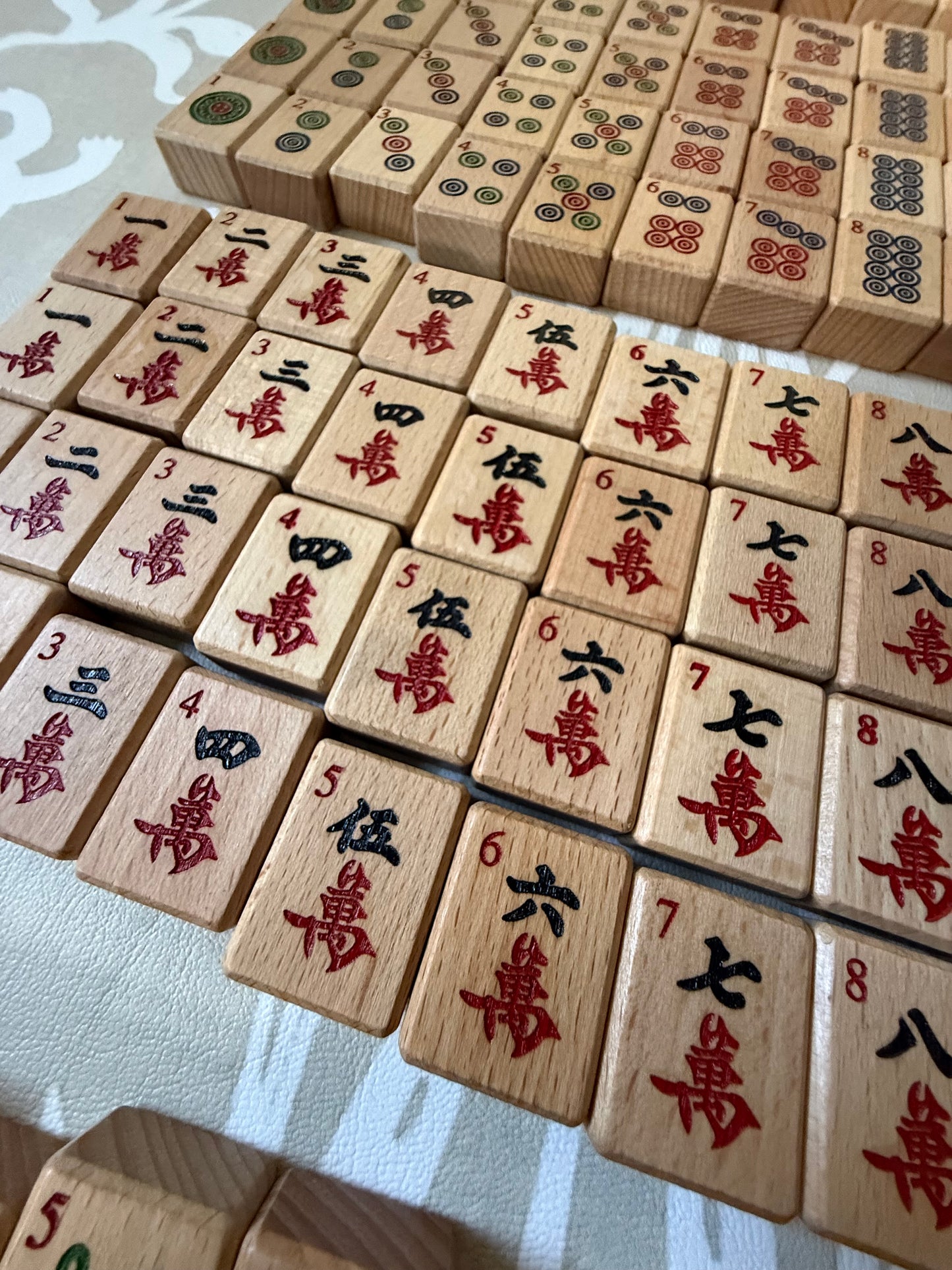 Classic American Mahjong Tile set in Beechwood
