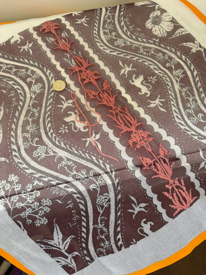 Domino Oxblood Printed Needlepoint Canvas – 14 Mesh