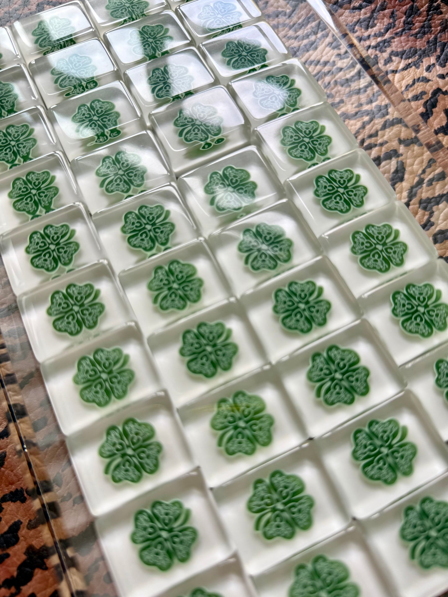 House Clovers: Classic American Mahjong Tile Set with Signature Clover Logo