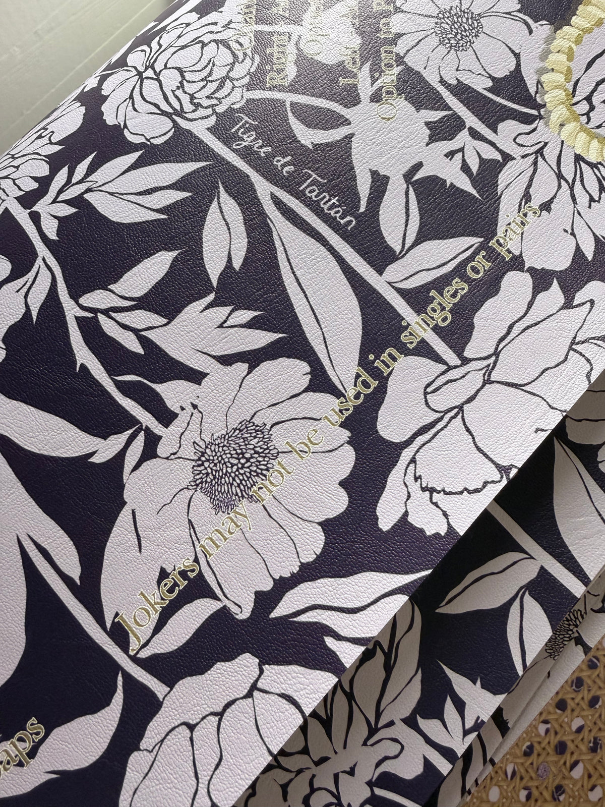 Mahjong Mat, PLUM PEONY [W/ RULES]