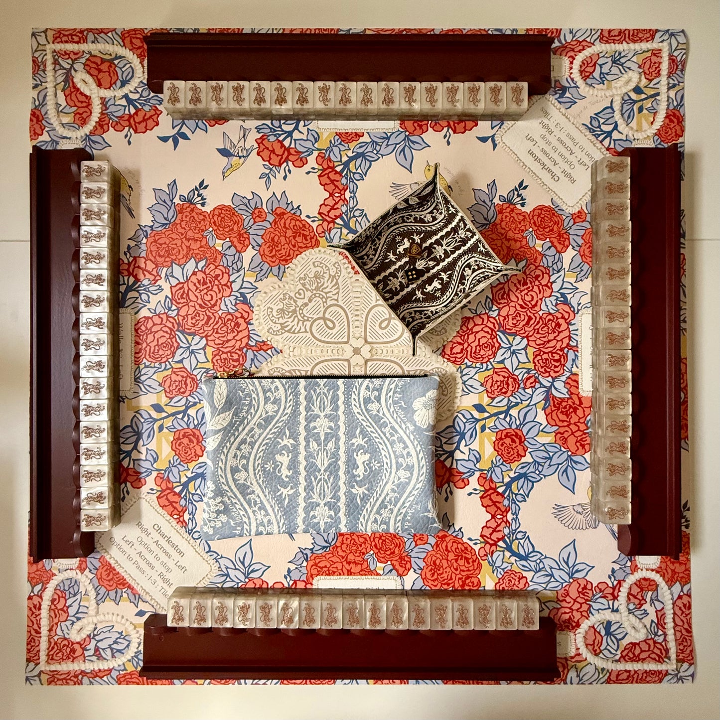Mahjong Mat, POP ART ROSES [W/ RULES]