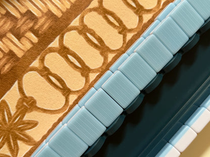 Mahjong Gaming Mat, Caned Trompe L'oeil NATURAL — view 5 of 5