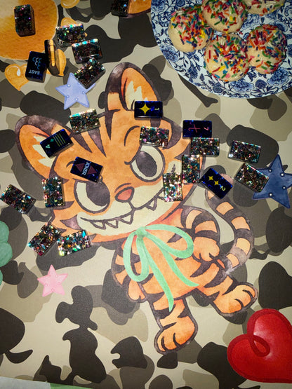 Mahj Pit confetti mahjong tiles — translucent acrylic, iridescent finish — view 7 of 24