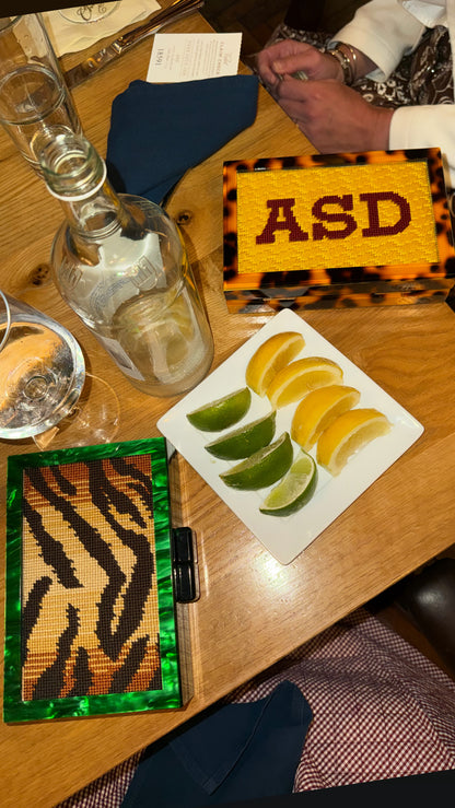 Self-Finishing Acrylic Clutch with Built-In Needlepoint Canvas — view 3 of 17