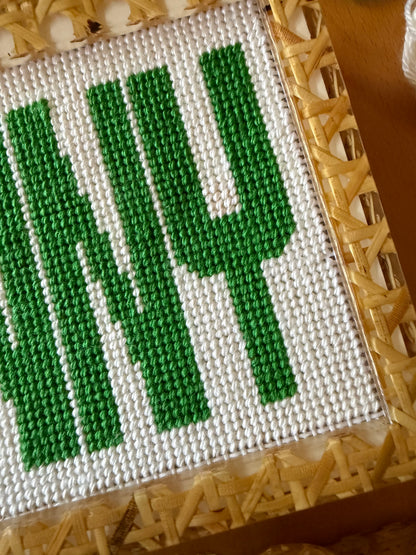 Self-Finishing Acrylic Clutch with Built-In Needlepoint Canvas — view 16 of 17