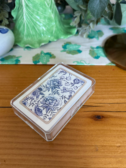 Illustrated Playing Cards with Tiger Motif and Needlepoint Accents, CHINOISERIE BLEU — view 5 of 14