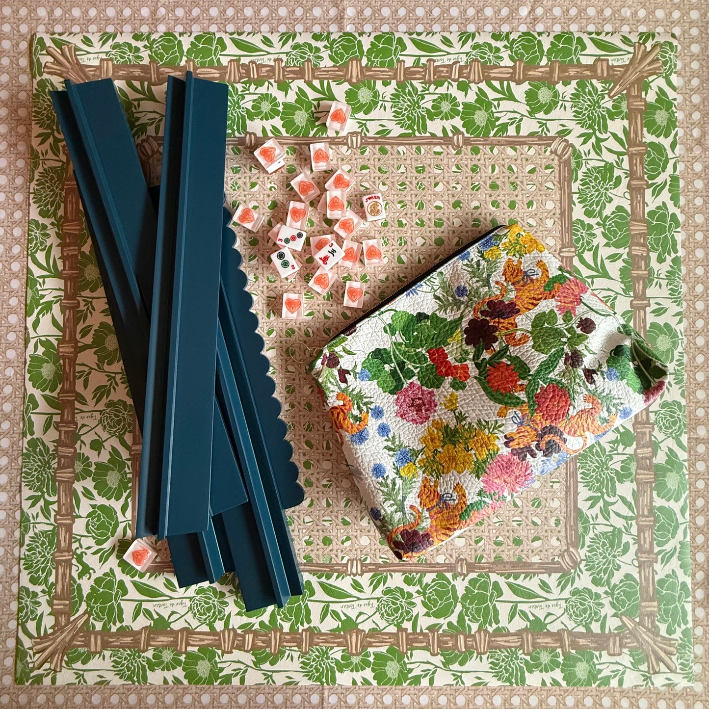 Performance Tablecloth, Trompe L'oeil CANNAGE BLONDE