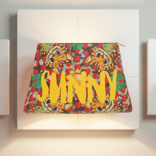 Roomy Leather Clutch- COLLECTOR'S ITEM w/grafitti monogram