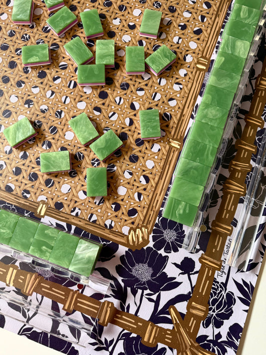 Mahjong Gaming Mat, PLUM PEONY — view 4 of 4
