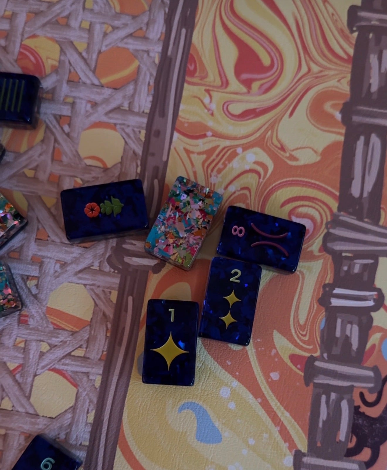 Mahjong Gaming Mat, THANK YOU NOTE, MARIGOLD, ***RULES EDITION