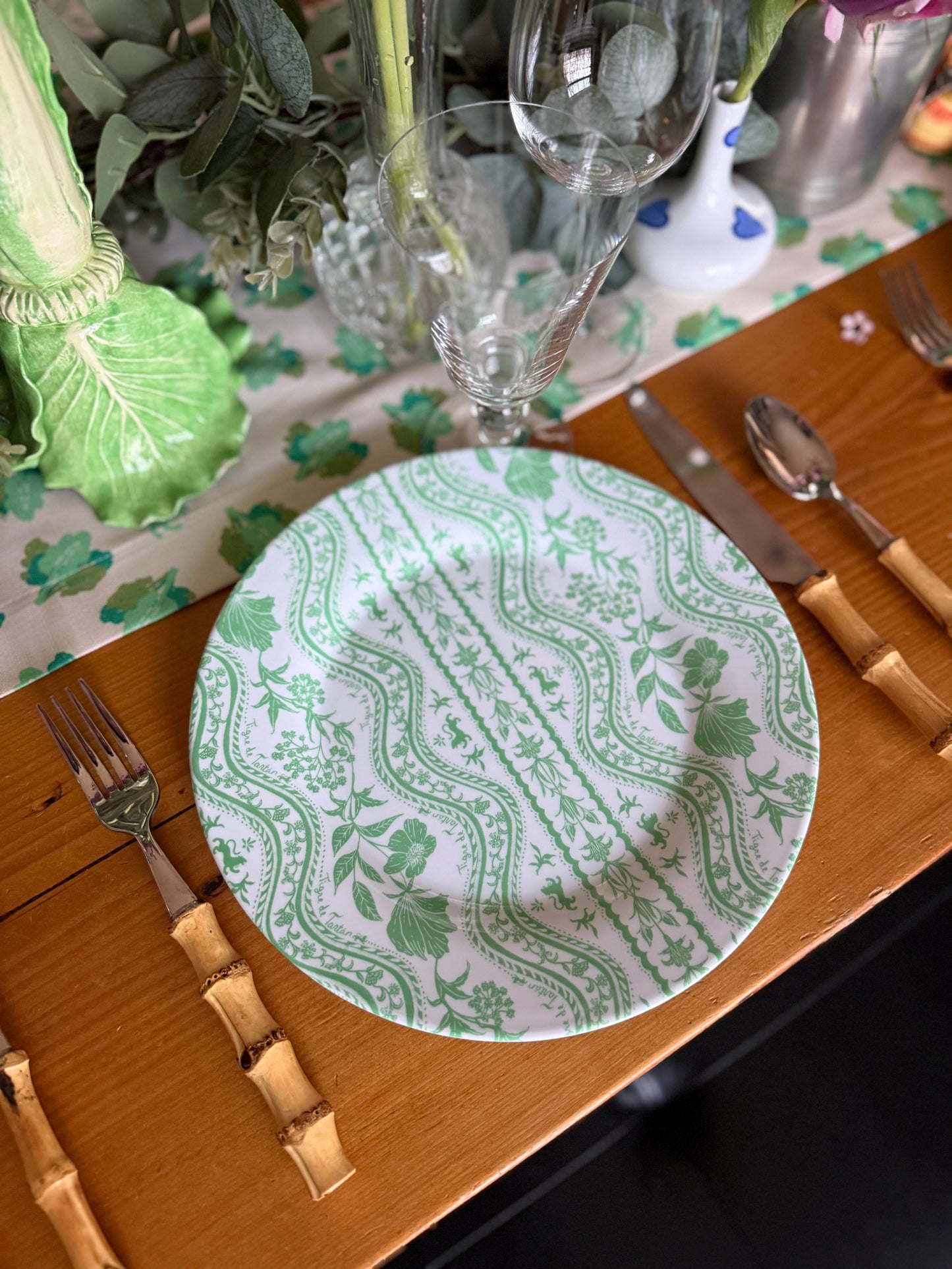 10" Melamine Dinner Plate, DOMINO LETTUCE, Set of 4