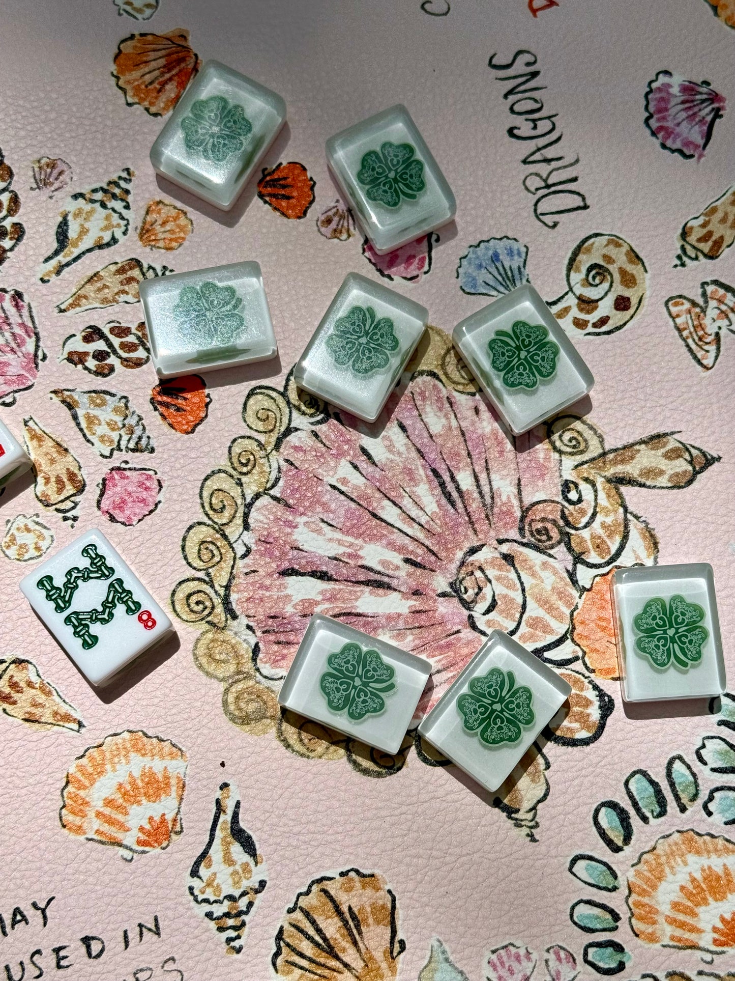 PREVIEW- arrives June 8, 4pm central: Paige Spearin “Shell Yeah” Mahjong Mat