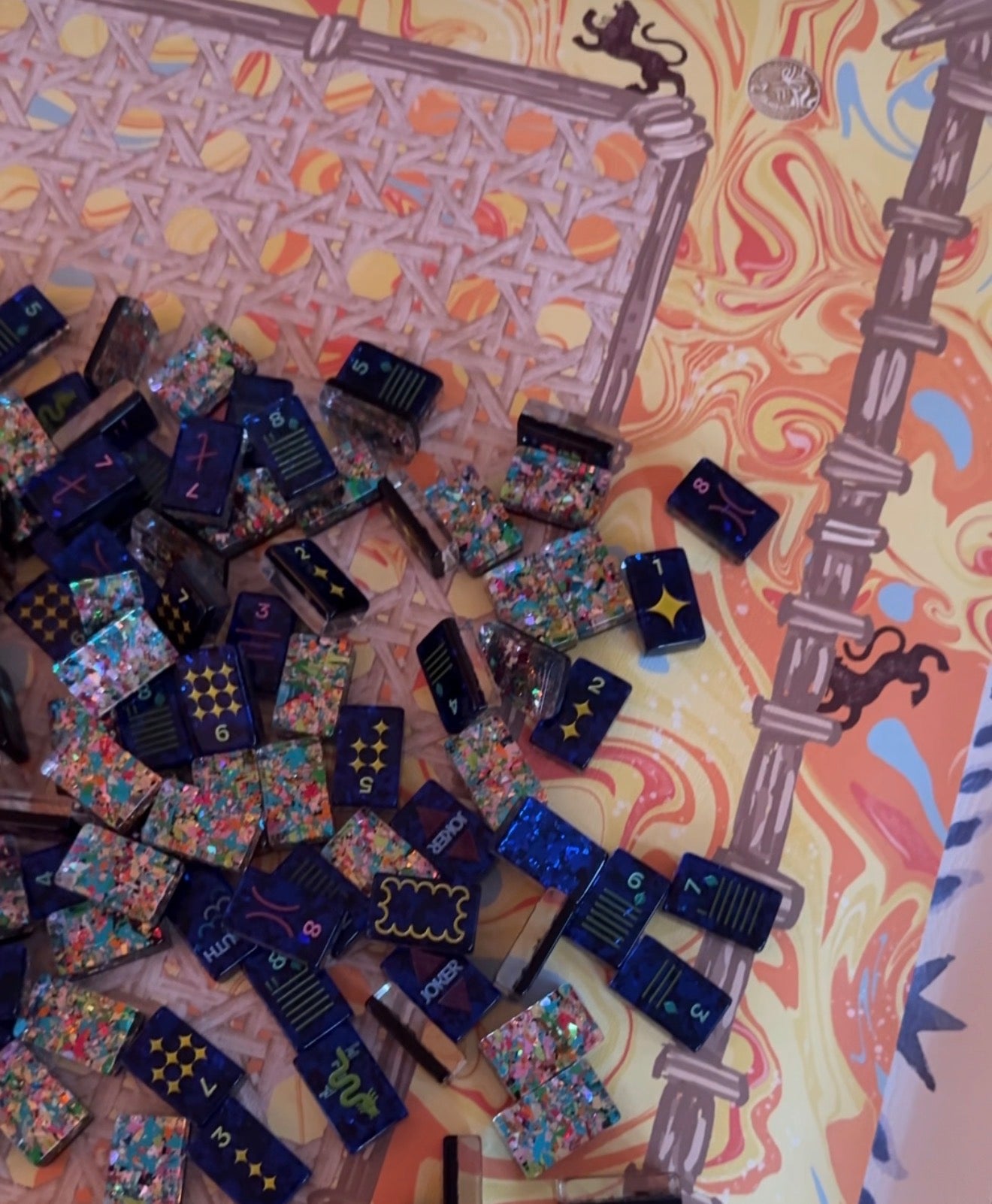 Mahjong Gaming Mat, THANK YOU NOTE, MARIGOLD, ***RULES EDITION