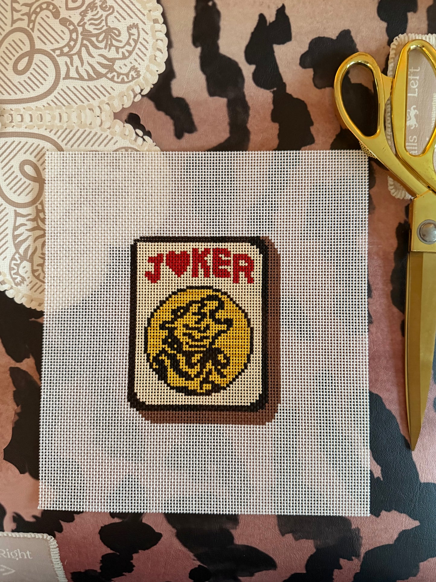 Joker Tile Needlepoint Canvas