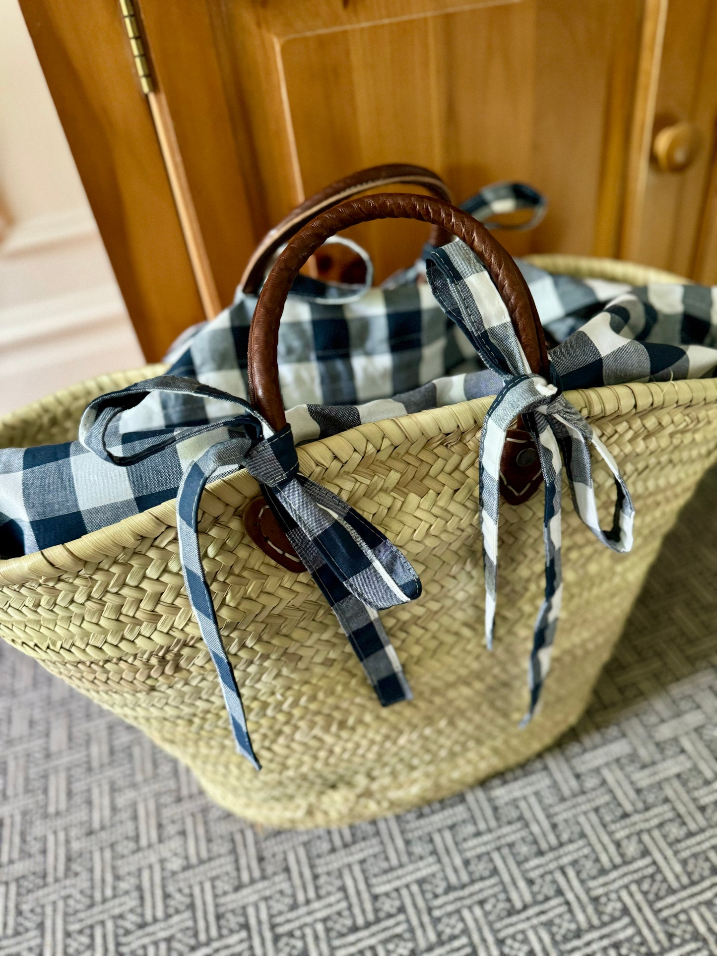 Tie-On Insert, NAVY BLUE GINGHAM