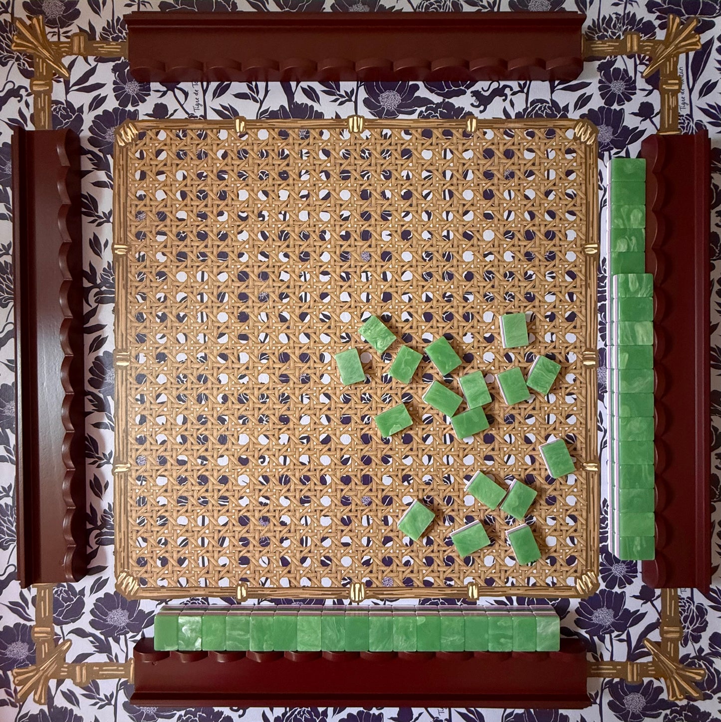 PREVIEW: Mahjong Gaming Mat, PLUM PEONY