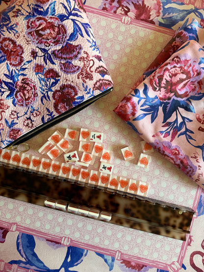 Roomy Leather Pouch, CHINOISERIE TARTE — view 4 of 12