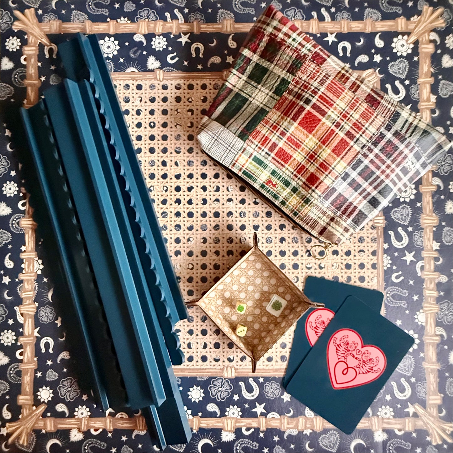 Mahjong Gaming Mat, HEARTS & HORSESHOES