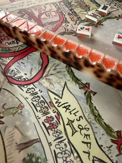 Tortoise Scalloped Acrylic Mahjong Racks, SET of 4, with 4 Magnetic Pushers and Custom Dust Bag — view 13 of 15