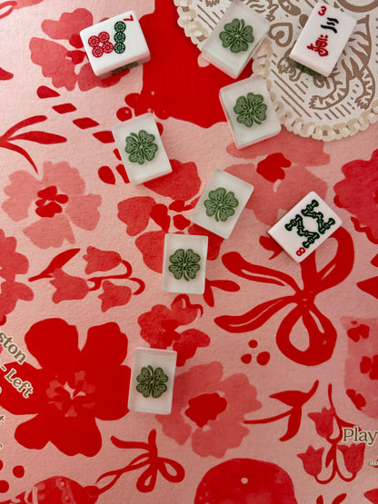 Mahjong Mat, DITSY CHRISTMAS, MARASCHINO [W/ RULES]
