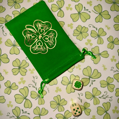 House Clovers Logo Dice with Logo Velvet bag
