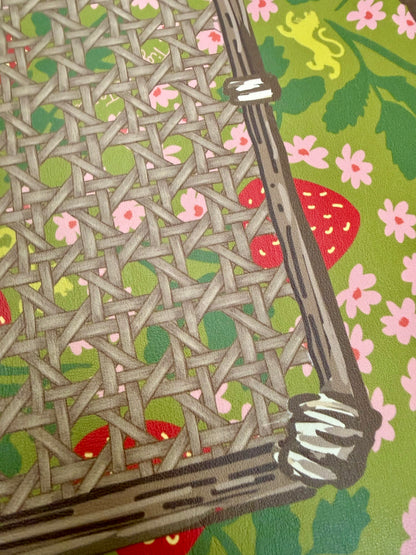 Mahjong Gaming Mat, STRAWBERRY VINTAGE GREEN APPLE RULES EDITION — view 2 of 4