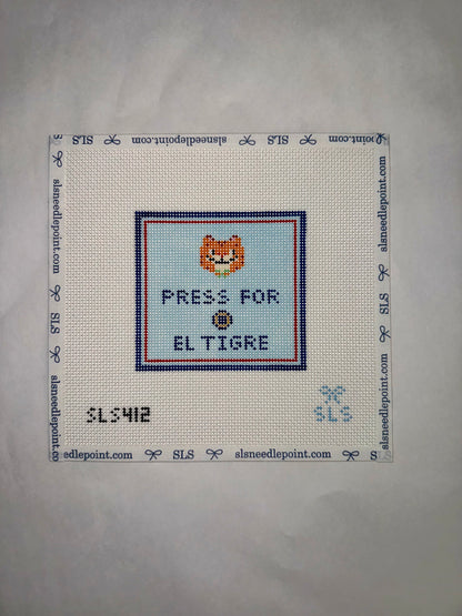 Press for El Tigre Painted Needlepoint Canvas