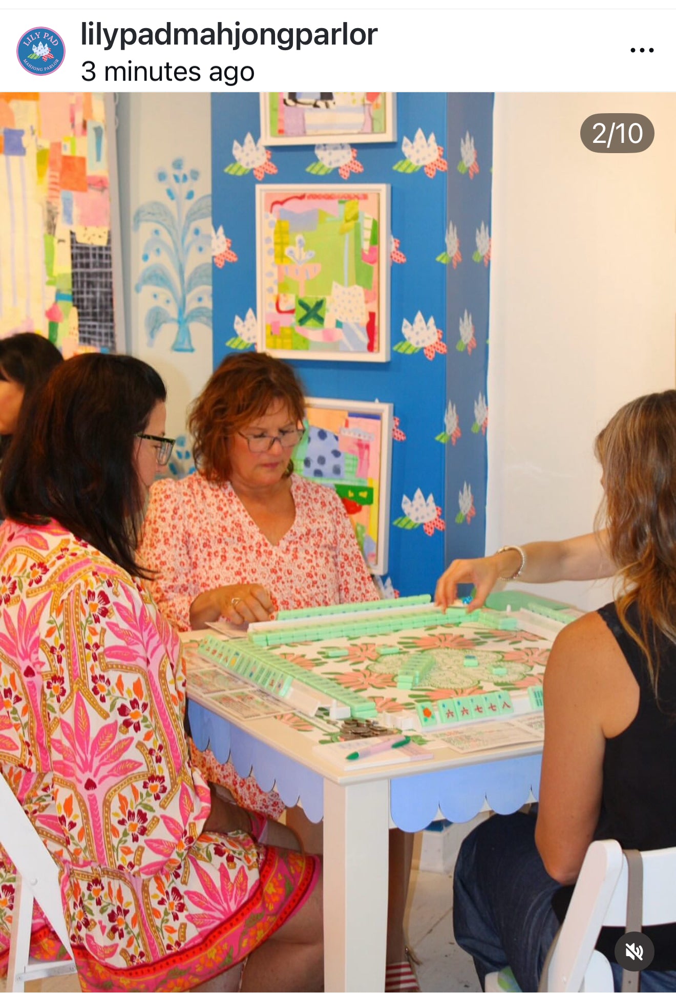 Mahjong Gaming Mat, KATY'S VINTAGE HAWAIIAN DRESS *** RULES EDITION