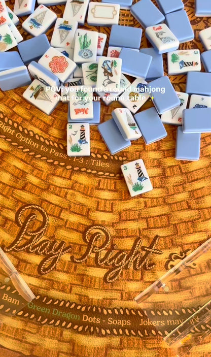 Mahjong Gaming Mat, NANTUCKET BASKET RULES EDITION ROUND — view 4 of 7