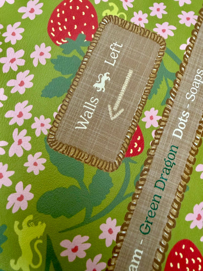 Mahjong Gaming Mat, STRAWBERRY VINTAGE GREEN APPLE RULES EDITION — view 3 of 4