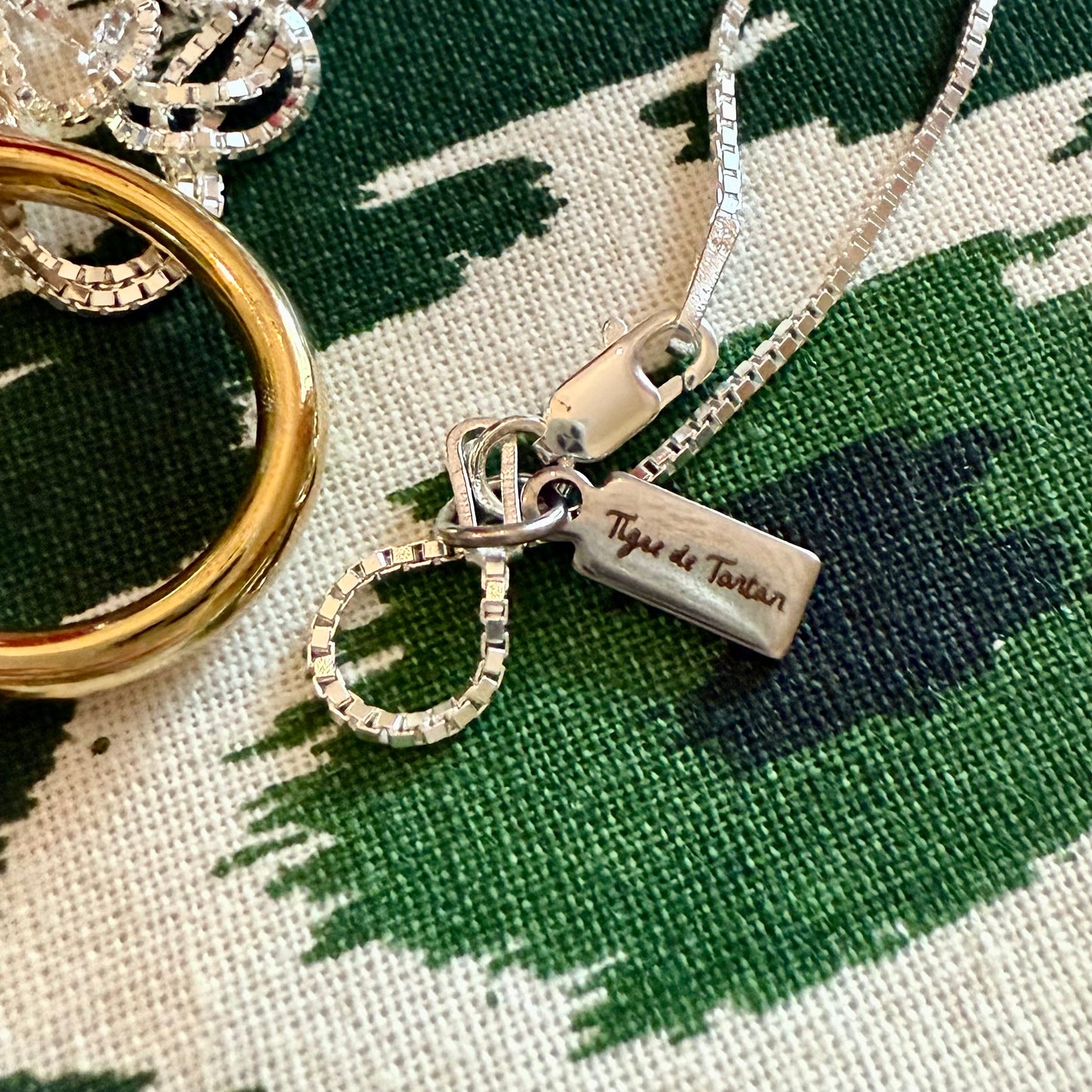 Gold Plated Stork Scissors on Sterling Silver Chain