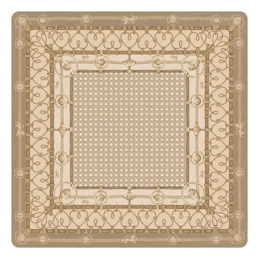 Mahjong Gaming Mat, Caned Trompe L'oeil BLONDE