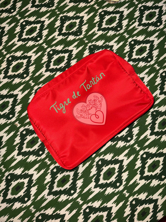 Nylon Satin Project Bag with Clear Window Front, HEART, LARGE