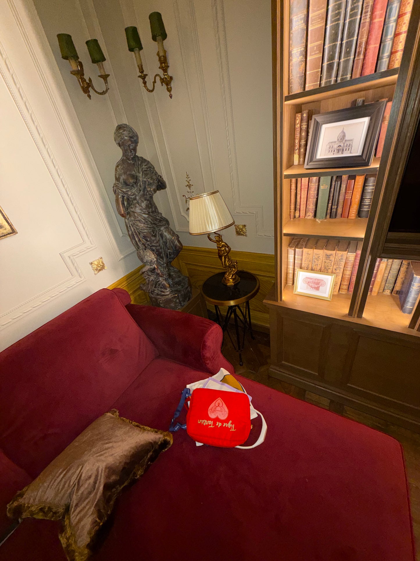 Nylon Satin Project Bag with Clear Window Front, HEART, LARGE