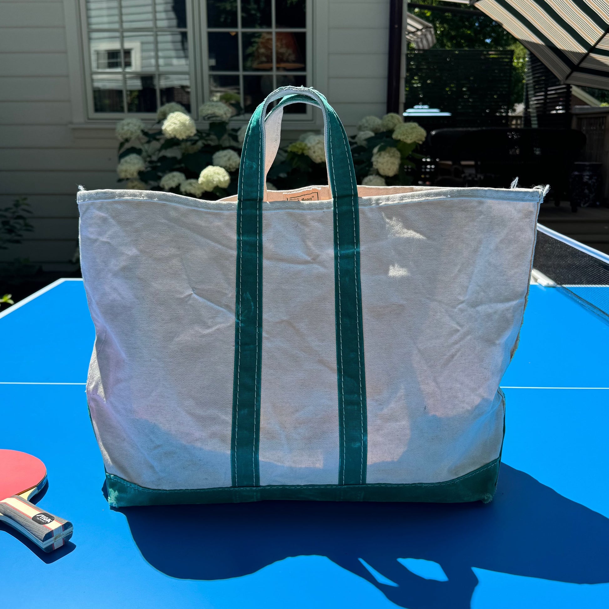 Vintage LL Bean Open Top Boat and Tote, Green