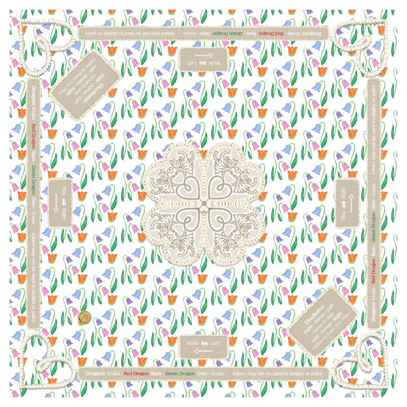 Mahjong Gaming Mat, TWO SPARROWS MAHJONG, TULIPS