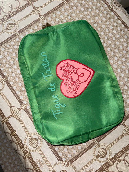 Nylon Satin Project Bag with Clear Window Front, KELLY, LARGE