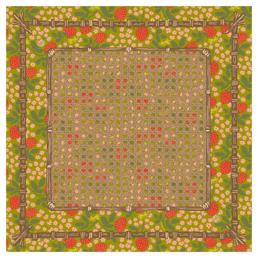 Mahjong Gaming Mat, STRAWBERRY/ VINTAGE GREEN APPLE