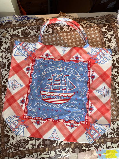 TOTE- Tricia Lowenfield x Tigre de Tartán "National Holiday" Jumbo Slouchy Denim bag — view 6 of 8
